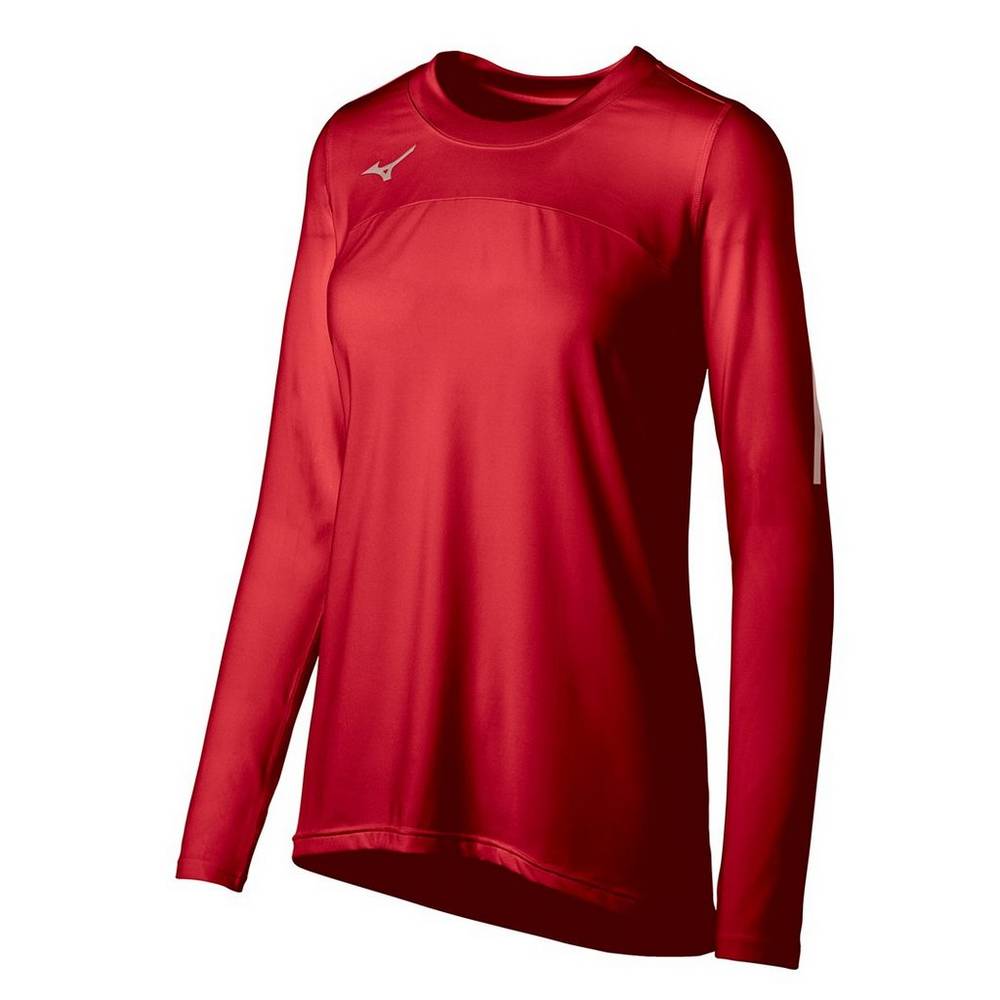 Mizuno Techno VII Long Sleeve - Bayan Forma - Kırmızı Türkiye (DXJYUZ-637)